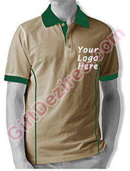 Designer Brown Desert Sand and Green Color T Shirt With Logo Printed